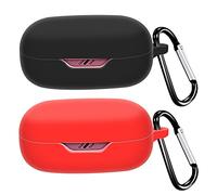 Msiall Silicone case compatibile con JBL Wave 200 TWS, [Supporta la ricarica wireless] [Custodia protettiva antiurto] Simpaticodi cartoni 3D black red