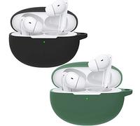 Msiall Silicone case compatibile con OPPO Enco Air3 Pro, [Supporta la ricarica wireless] [Custodia protettiva antiurto] Simpaticodi cartoni 3D black Green