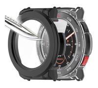 Msialt [2 pezzi nero Transparent con Pellicola Protezione Schermo Vetro Temperato per Mibro Watch Gs pro, 9H Durezza PC Case,Bumper,Sottile Case Protettiva Completa