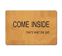 Msimplism.D divertente zerbino per interni ed esterni - Come Inside That's What She Said divertente zerbino di benvenuto tappetino ingresso tappetino antiscivolo per interni ed esterni tappeto 59,9