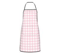 MSINCUDJ Grembiuli da Cucina, Grembiule da Cucina a Quadri di Bufalo Bianco e Rosa Woodland Nature Grembiule da Cucina con Tasche, Grembiule da Cuoco Impermeabile Bavaglino Regolabile