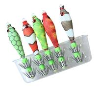 Msioytog 5 Maschere Calamari Luminosi Esche per gamberetti Esche morbide Esche Artificiali per gamberetti con Gancio per Pesca polpi Tubo Che soffia luminosamente Maschere Calamari Esche da Pesca