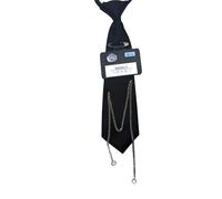 Msioytog Cravatte nere pre-annodate punk con catena in metallo per donne e ragazze per camicie o camicette normali Cravatta nera pre-annodata uniforme con cerniera regolabile