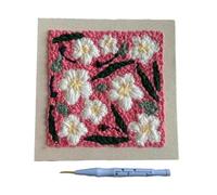 Msioytog Pacchetto decorativo per ricamo artigianale con panno di lino prestampato e accessori per decorazioni da parete Fornitura artigianale per adulti