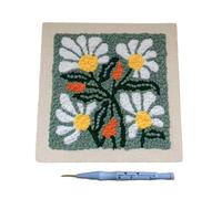 Msioytog Pacchetto decorativo per ricamo artigianale con panno di lino prestampato e accessori per decorazioni da parete Fornitura artigianale per adulti