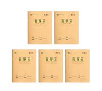 Msioytog Quaderni con copertina in carta da 5, 16 fogli a griglia/foderati per quaderni carta per compiti scolastici
