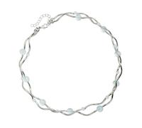 Msioytog Regali ideali Collana con perline elicoidali in rame a doppio strato Gioielli da collo dal design unico per amori in occasioni speciali Collana a doppio strato