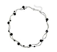 Msioytog Regali ideali Collana con perline elicoidali in rame a doppio strato Gioielli da collo dal design unico per amori in occasioni speciali Collana a doppio strato