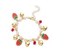 Msioytog Stili vocazione Decorazione Braccialetto per Donne alla con Fragole 3D Ciliegie Cuore e Perle Perline Bracciale con Perline per Uso Quotidiano