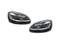 Msisuhoa Faro Anteriore Per VW Per GOLF 5 2003-2008 Lampada Frontale DRL Segnale Di Svolta Fari Plug And Play Faro Coppia LED Per Auto(LED Lens-With Bulb,Silver Line LHD)