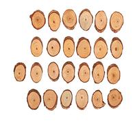 Msiud 25Pezzi Fette di Legno Non Finite, 2,4x1,6x0,2pollici Dischetti Tronchi Senza Foro Rotondi Dischetti Sottobicchieri per Lavori Artigianali Decorazioni Natalizie Fai Da Te Artigianato Matrimoni