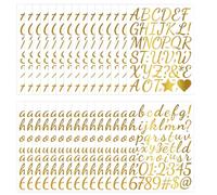 Msiud Adesivi con Lettere Dorate, Autoadesive Vinile Resistenti Alle Intemperie Alfabeto Adesivi Numeri per Cappelli di Laurea Lavoretti di Scrapbook Biglietti di Auguri Regalo DIY Scrapbooking Oro