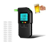 Msiud Etilometro Elettronico Professionale, con Display LCD 20 Bocchini Riutilizzabili Memoria e Alta Definizione precisione Tester Alcol Certificato Portatile per Familiare Aziendale Eventi