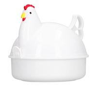 Msiud Fornello per uova, forno a microonde, 4 tazze, a forma di pollo, mini bollitore a vapore, vapore, in lega di alluminio, forno a microonde