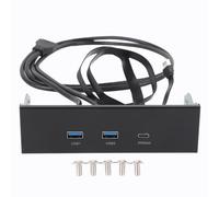 Msiud Lettore di Schede del Pannello Anteriore da 5,25 Pollici, Lettore di Schede Multi Interno con Doppia Porte USB 3.2 e 20 Gbps di Tipo C, Desktop Express Plug Play Front Bay USB