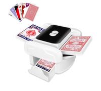 Msiud Mescolatore Carte Automatico, 1-2 Mazzi con modalità Auto/Manuale, Ricaricabile USB-C Silenzioso 65dB, 2 Secondi per Mazzo, Adatto a Poker/Uno/Blackjack/Texas Hold'em, per Casa/Feste/Campeggio