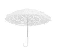 Msiud Ombrello Ricamato in Pizzo Bianco, Ombrellino di Pizzo Parasole Fiori Artigianali Vintage Fotografia Prop Bambini Spettacolo Teatrale Mini Decorazione Decorativa 42x49 cm/16,5x19,3 Pollici