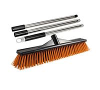 Msiud Scopa da Esterno Larga 42 cm Con Manico, Scopa Raccoglitrice per Esterni Giardino per Pavimenti Spazzola Rigida E Manico In Metallo Per Spazzare Cortile Terrazze