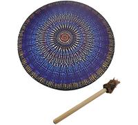 Msiud Tamburo Sciamanico 25cm Fatto a Mano Pelle Pecora Mosaico per Rituali | Ideale per Meditazione e Rituali Spirituali Design Vintage Suono Pulito Profondo Impugnatura Comoda per Pratiche Sciamaniche