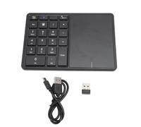 Msiud Tastiera Numerica 2 in 1 in 1 Wireless, Tampone Numerica Blu Nera con Carico Touchpad da 2,4 G di Type C, Tastie di contabilità Finanziaria da 500 MAh 22 Tasti per il Desktop per (Nero)