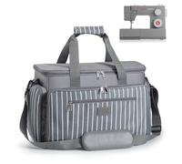 MsJelau Custodia per macchina da cucire con tasche multiple, adatta per la maggior parte delle macchine da cucire standard come Singer, Brother e Janome, grigio