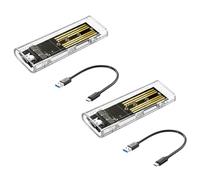 Mskidand 2PCS M2 SSD Case M.2 NVME SSD Enclosure Portatile USB3.1 Tipo-C SSD Trasparente Hard Disk Case 5Gbps per PC