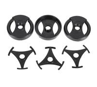 Mskidand 6 adattatori per foro centrale per giradischi in vinile ABS, 17,8 cm, 45 giri/min, colore nero