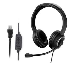 Mskidand Cuffie USB Cablate Cuffie per Call Center con Microfono Cuffie Over-Ear con Cancellazione del Rumore di Gioco per Computer PC Laptop