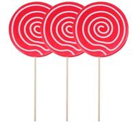 Mskidand Lollipop simulato, 3 pezzi, modello di lecca-lecca finta, decorazione per feste di nozze, rosso