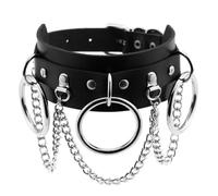 Mskmnkot 1pc Punk Punk in pelle cuoio cuoio goth goth cimice covo in pelle girocollo regolabile per qualsiasi occasione speciale (nero)
