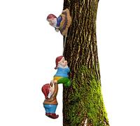 Mskmnkot Arrampicata gnomi albero abbraccio albero rampicante decorazione del giardino gnomo gnomi ornament scultura da esterno per decorazioni