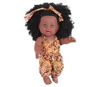 Mskmnkot Bambole nere bambole da 14 pollici mobili mobili afroamericani realistiche per bambini con capelli ricci e vestiti indossabili in vinile poca bambola per regali per bambini (giallo)