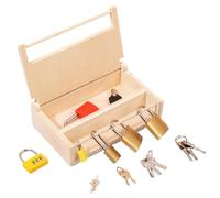 Mskmnkot Blocca e Giocattoli Chiave per i più Piccoli Set di Serrature in Legno con Chiavi di Metallo sviluppare i Giocattoli di apprendimento in Materia di apprendimento per Bambini per Bambini