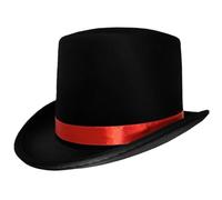 Mskmnkot Cappelli a cilindri per uomini cappello a cilindro nero alto 6, 3 pollici Cappello da costume da sentimento per adulti per cappelli da parte di un accessorio per la festa di Halloween