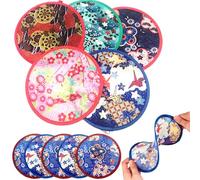 Mskmnkot Fan giapponese, ventilatori pieghevoli da 10 pezzi, stile giapponese rotondo, compatto e portatile per donne, ragazze, matrimoni, feste e festival, colori misti, fan pieghevole