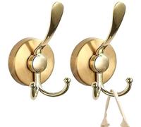 Mskmnkot Ganci per una ventosa oro per doccia, 2 pc ganci per aspirazione oro per doccia per bagno a doppio asciugamano, asciugamano per bagni