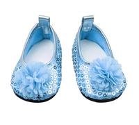 Mskmnkot Glitter Doll Shoes Flowers Dress Shoe for 18 inch Girl Doll Baby Dolls Accessories 1 Pair Blue Clothing