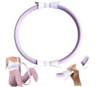 Mskmnkot Kit Essentials Pilates per Donne, 15 in Pilates Ring Yoga Fitness Attrezzatura Doppia Faccia per tonificazione Interna della Coscia, Anello, Viola+Bianco