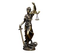 Mskmnkot Statue di Lady Justice, statua di Lady Justice per l'arredamento dell'ufficio legale resina cieca realistica con desktop per spada e scala, regali per avvocati
