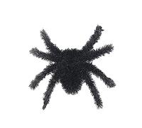 MSLing 6pcs Puntelli di Ragno di Halloween, Nero Realistico Peloso Piccoli Ragni Finti di plastica Scherzo Spaventoso Giocattolo Decorazioni per Feste Allaperto