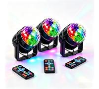 Mslitely-Set di luce per discoteca a 3 parti, sfera disco in materiale ABS con telecomando, lampada strobo DJ, adatta per decorazioni luminose in matrimoni/KTV karaoke/cene di compleanno.
