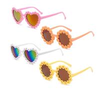 MSLSOZ Love Daisy - Occhiali da sole rotondi a forma di fiore, a forma di cuore, divertenti occhiali per feste per bambini, compleanni, festival, feste in maschera