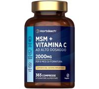 MSM Integratore 2000mg con Vitamina C 365 Compresse Vegane per Oltre 6 Mesi