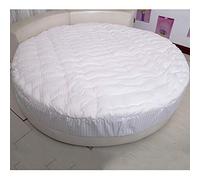 MSM Rotondo Materasso Protettore Topper,100% Cotone Spesso Trapuntato Materasso Futon per Letto Rotondo,compert Tatami Letti Futon Topper Bianca Diametro:240cm/94inch