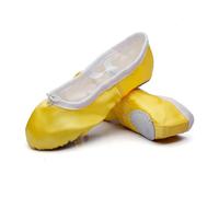 MSMAX Scarpe da ballo da bambina satinate Performa scarpe da ballo per bambini (bambino piccolo/bambino grande), giallo., 1.5 Narrow Little Kid