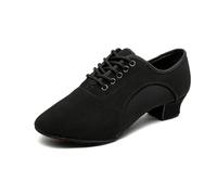 MSMAX Scarpe da ballo da sala da ballo latino da donna con tacco jazz ritmo scarpe da insegnamento, 3cm Tacco Nero, 7