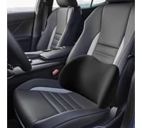 MSMDG Poggiatesta e Cuscino Lombare per sedili Auto per Ford Fiesta St-Line/Active, Collo per Auto Traspirante Regolabile Supporto per Schiena per Auto,A/Black-Lumbar Cushion