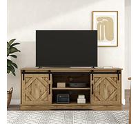 MSMOK Grande mobile per TV, 150 x 40 x 60 cm, con 2 classiche ante scorrevoli, scaffali regolabili per soggiorno, sala da pranzo, casa di campagna, design moderno (marrone)