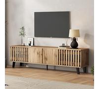 MSMOK Mobile TV 180 x 40 x 55 cm, lowboard in colore legno originale, 8 scomparti separati, supporto TV, console TV centro di intrattenimento adatto per TV da 70 pollici, adatto per il soggiorno