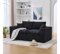 MSMOK Moderno divano in tessuto minimalista, divano soggiorno a due posti, poltrona morbida e confortevole, completo di cuscino, divano per il tempo libero in stile nordico, soggiorno, camera da letto